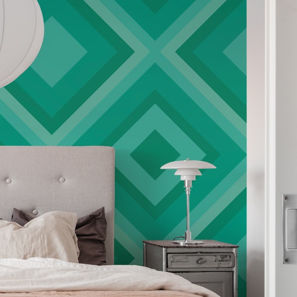 Abstract diamond geometrical in green