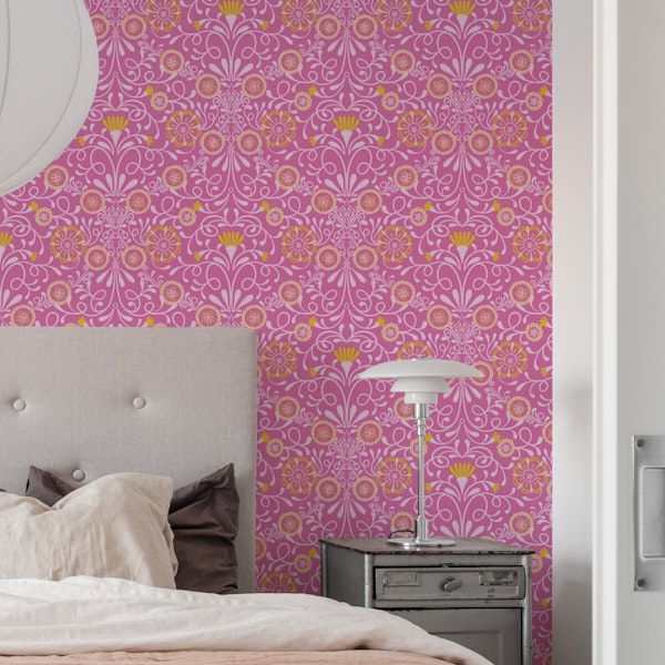 Tuscan Tile in Pink and Yellow