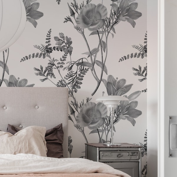 Vintage Black and White Floral