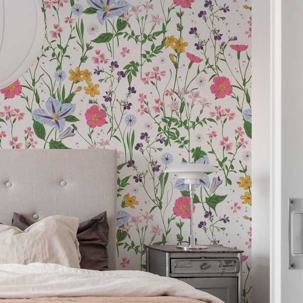 wild meadow flowers off-white