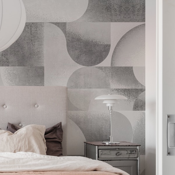 Gray concrete in Bauhaus style