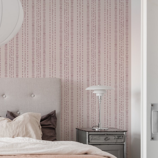 Boho stripe pale rose mauve