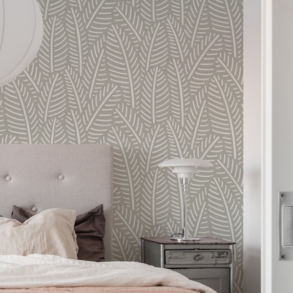 Herringbone Leaves - Gray