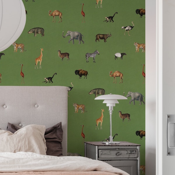Savanna march in fresh olive green