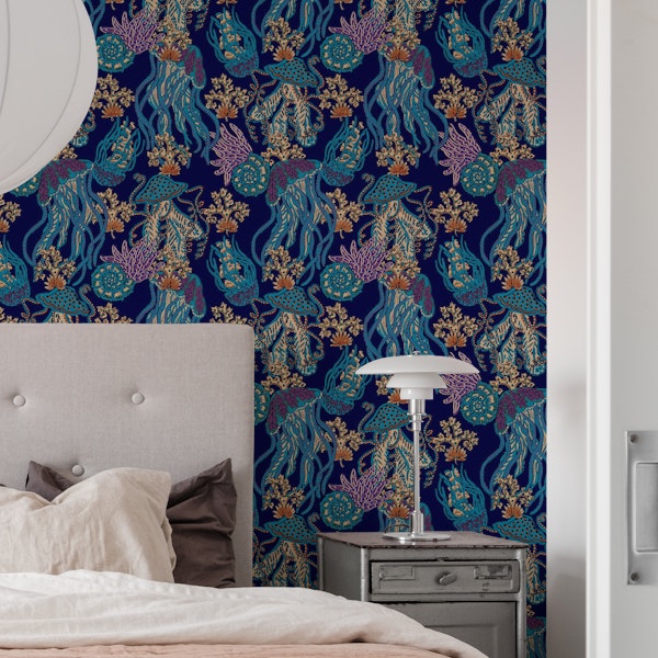 Jellyfish modern indigo
