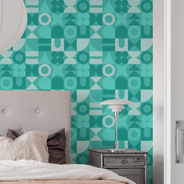 Ocean Mid Century Retro Geometric Shapes