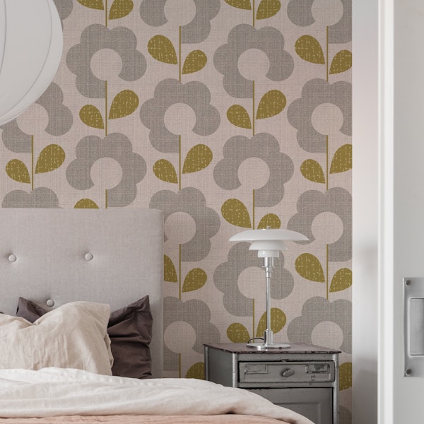Warm blooms-neutral-mid century modern