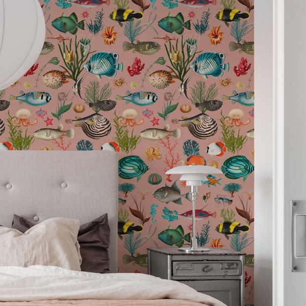 Oceania pattern in blush pink