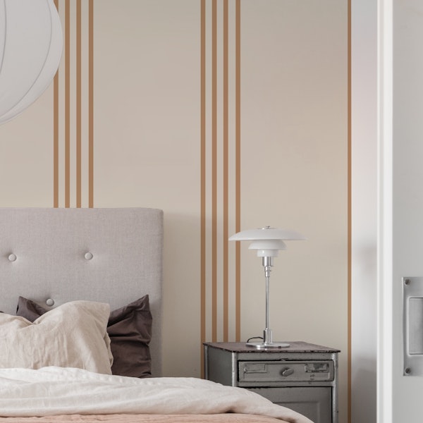 Sandy Taupe Stripes on off white