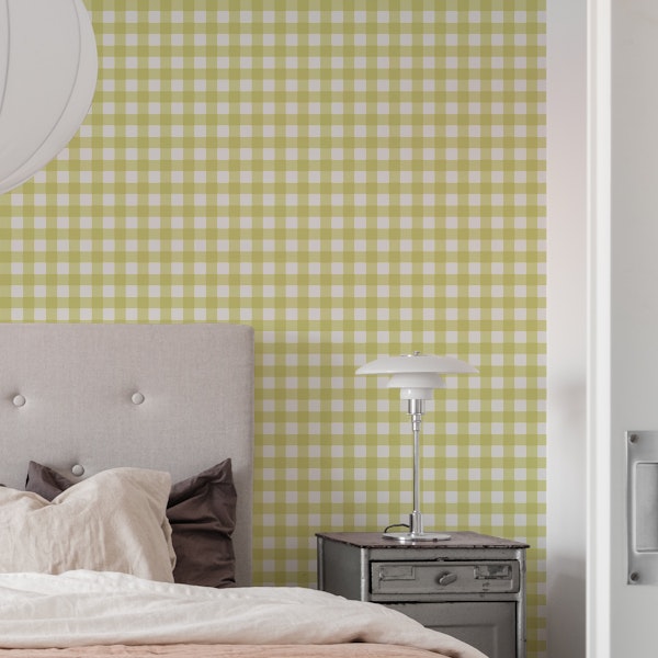Gingham soft green