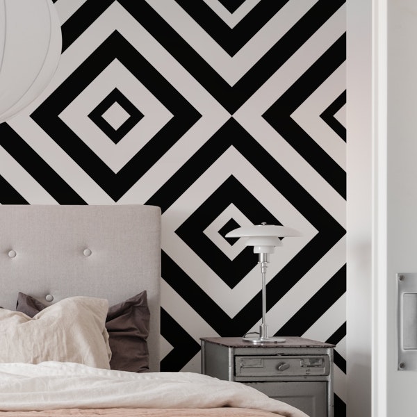 Geo Tiles in Black and White Retro Squares