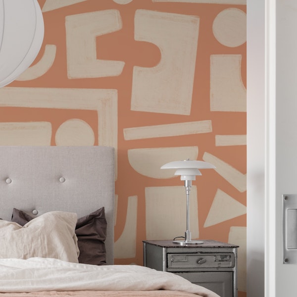 Geometric Shapes Abstraction in Peach Beige
