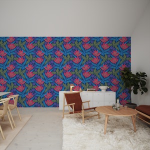 Bella Retro Vintage Fantasy Floral Tapestry