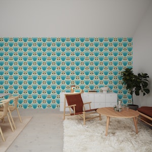 Mid-Century Tulips in Blue - S