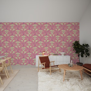 Desert Leaves Oasis Mid Century Plant Pink