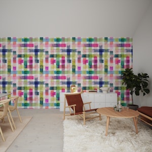 Pastel Abstract Watercolor Checkerboard