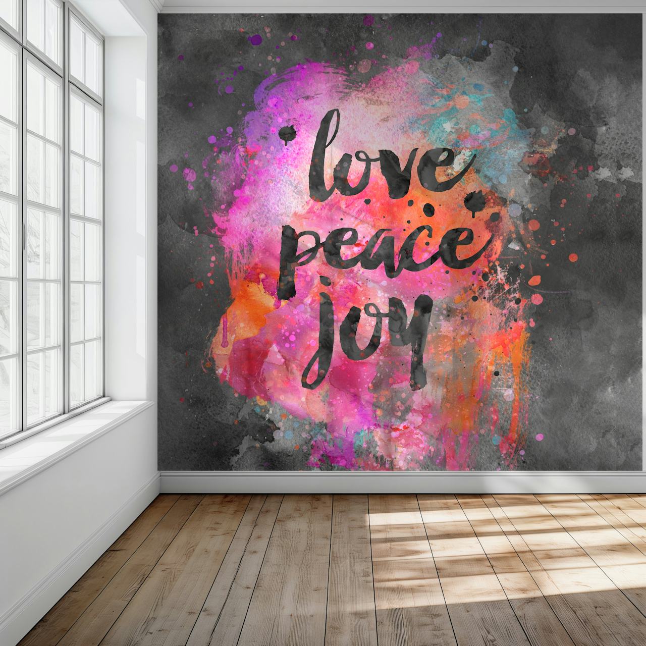 Love Peace Joy Typography ταπετσαρία σε δωμάτιο