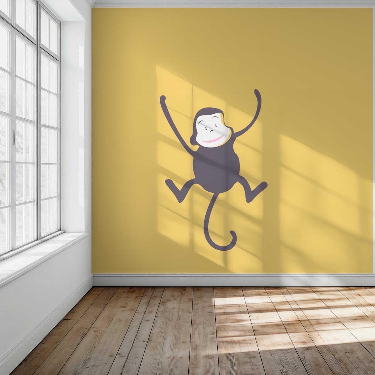 Saffron Wall Art med en glad apa