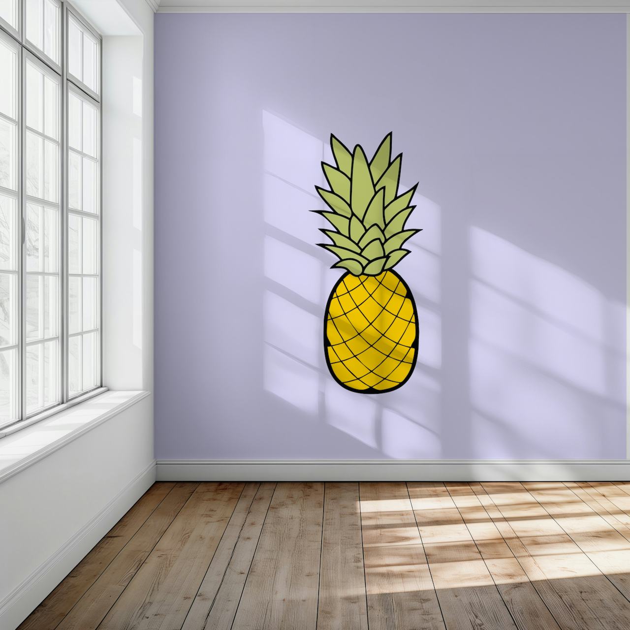 Pineapple tapet i et børneværelse