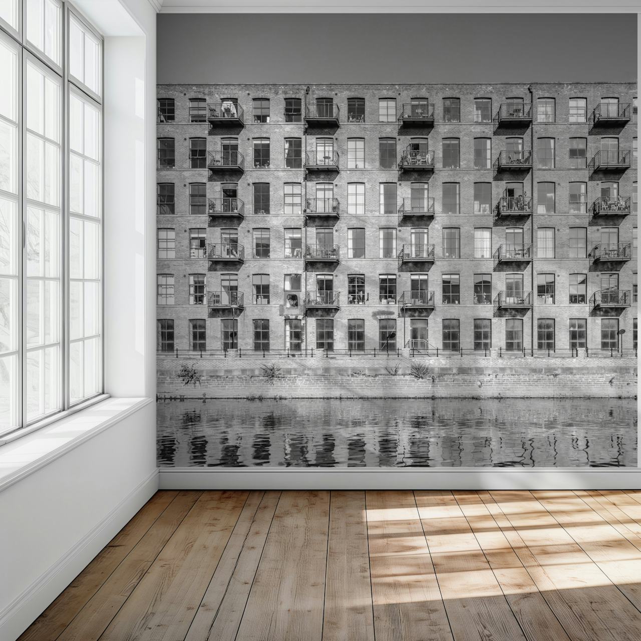 Behangontwerp Residential Building in een kamer