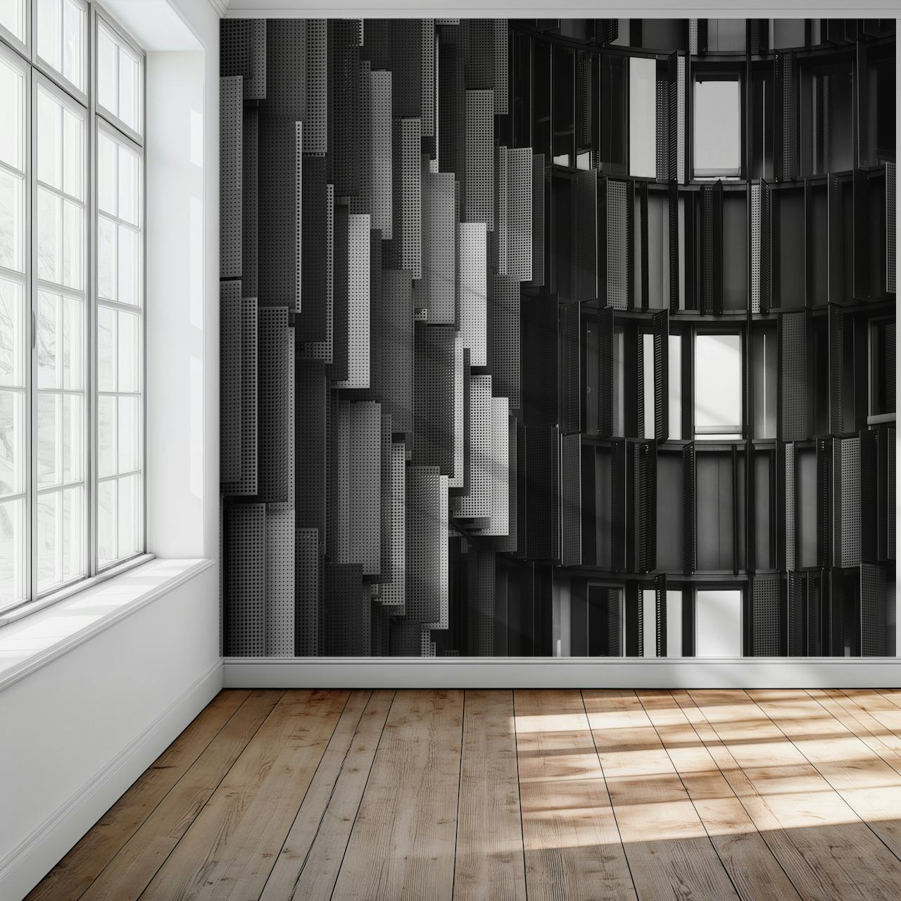 Black and white geometric pattern wallpaper