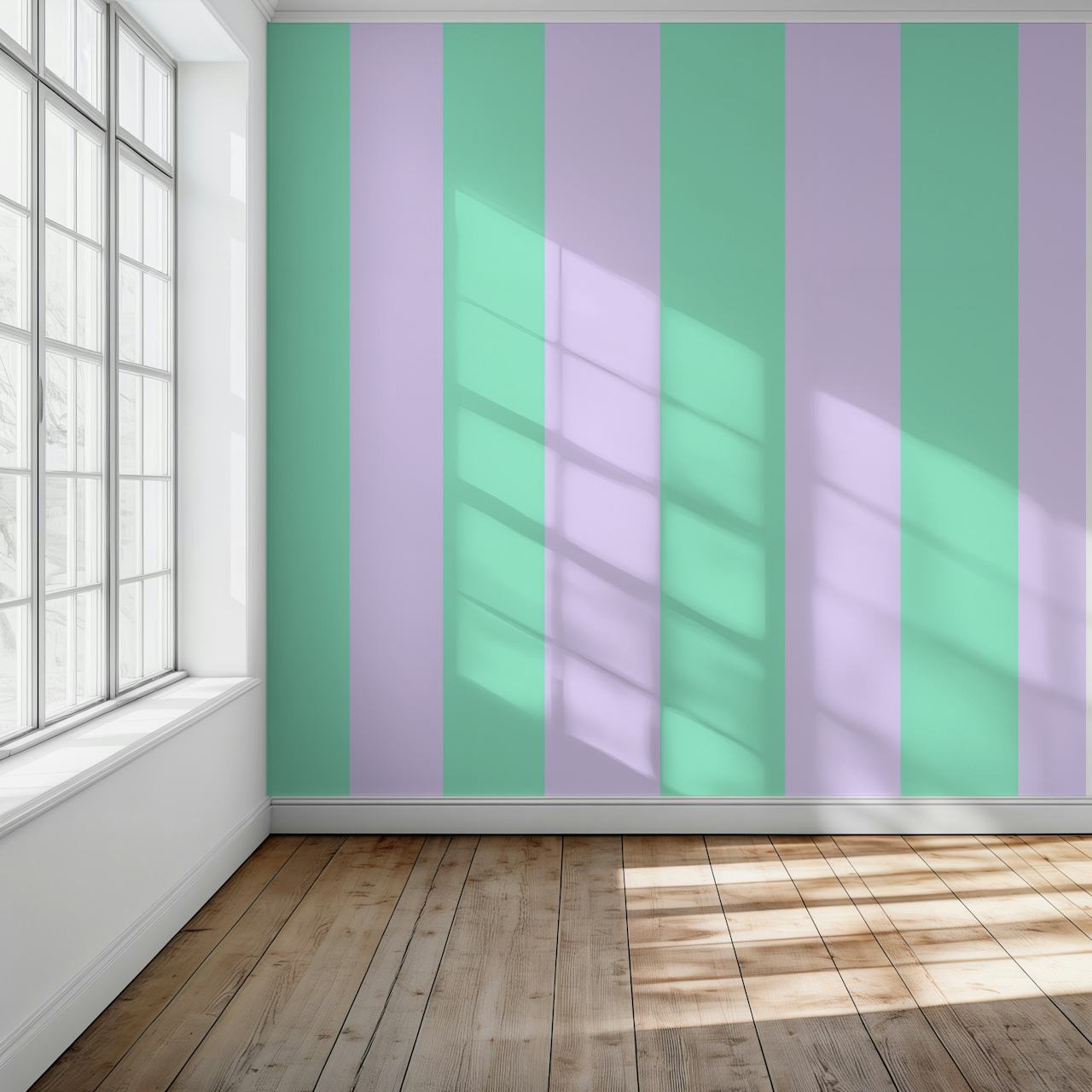 Soft Stripes Pastell wallpaper in a room