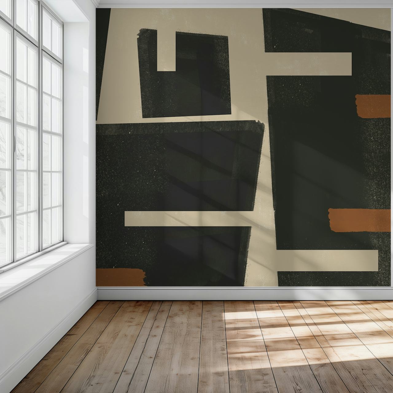 Modern Geo Shapes wallpaper in a room