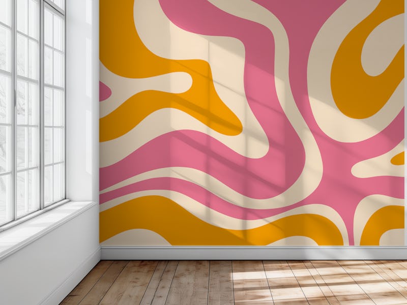 Retro Modern Liquid Swirl Thulian Ochre
