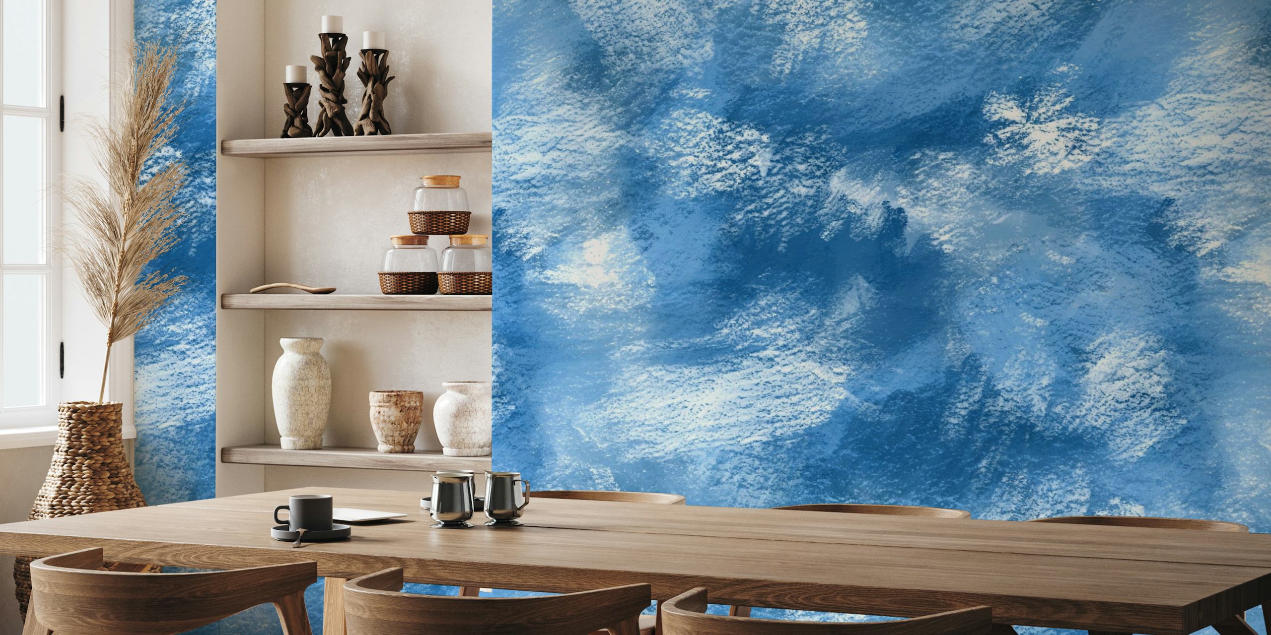 Painterly Background - Blue papel de parede