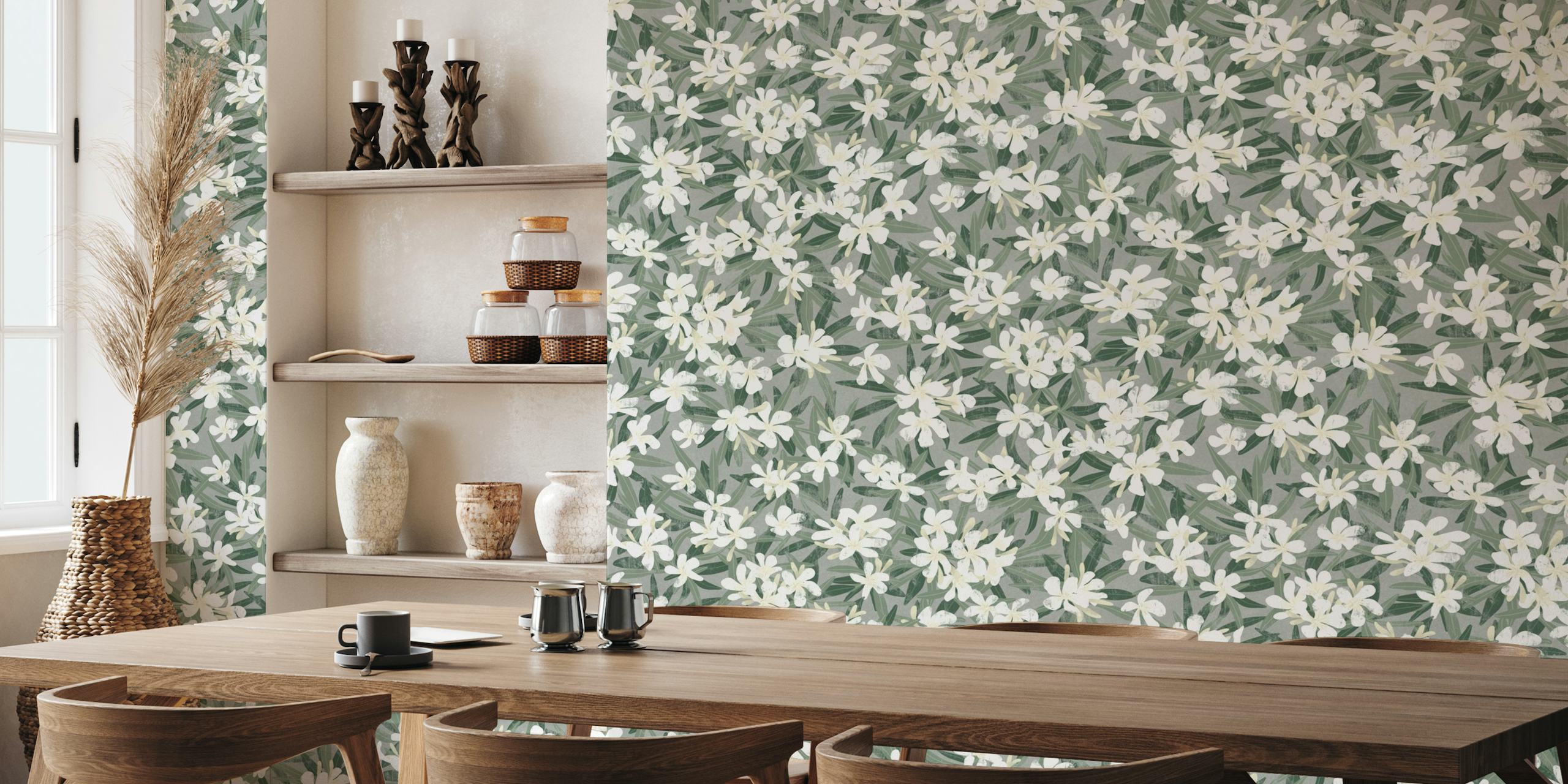 Oleander - white wallpaper