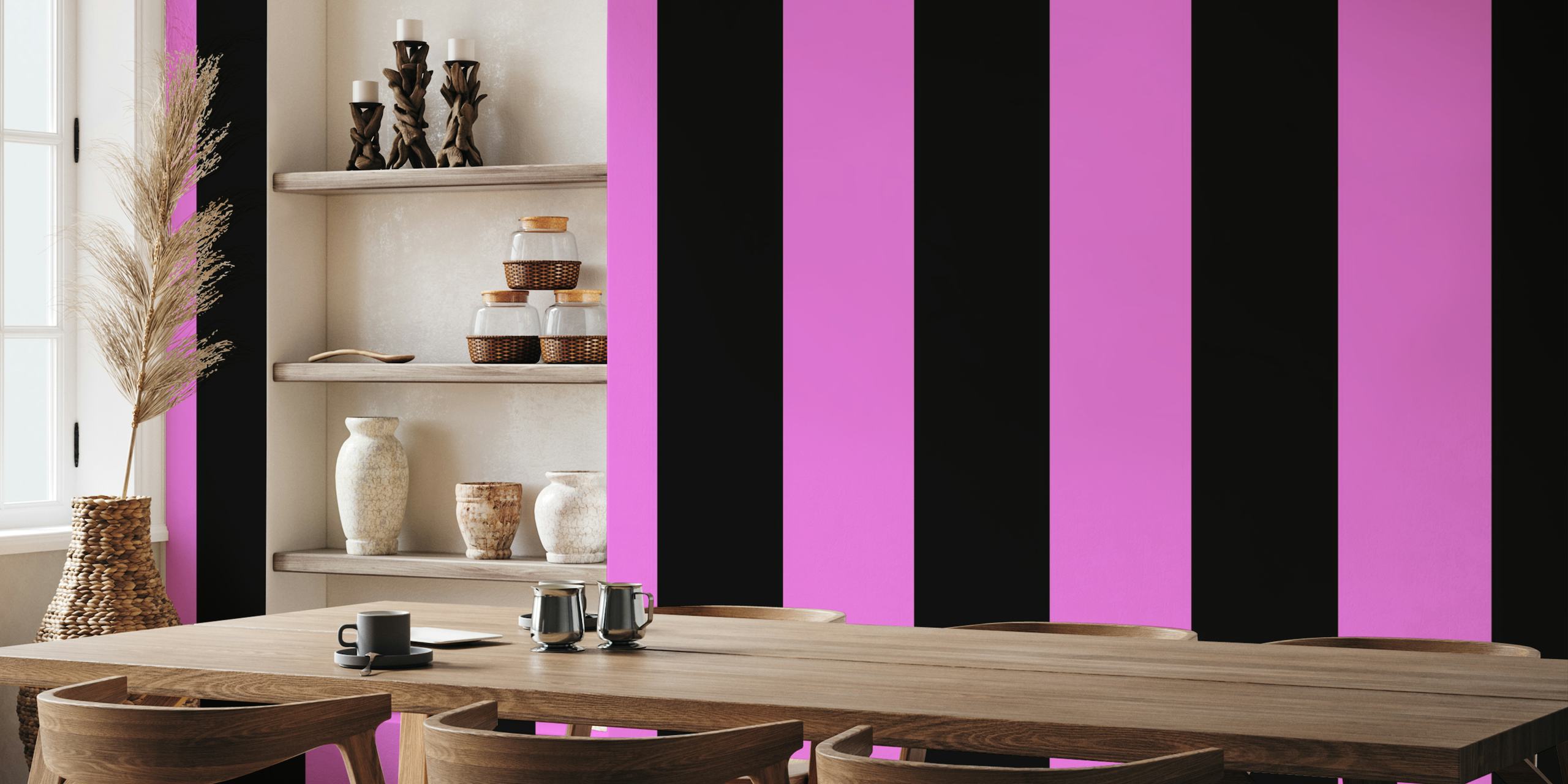 Pink and Black Stripes wallpaper 2 carta da parati