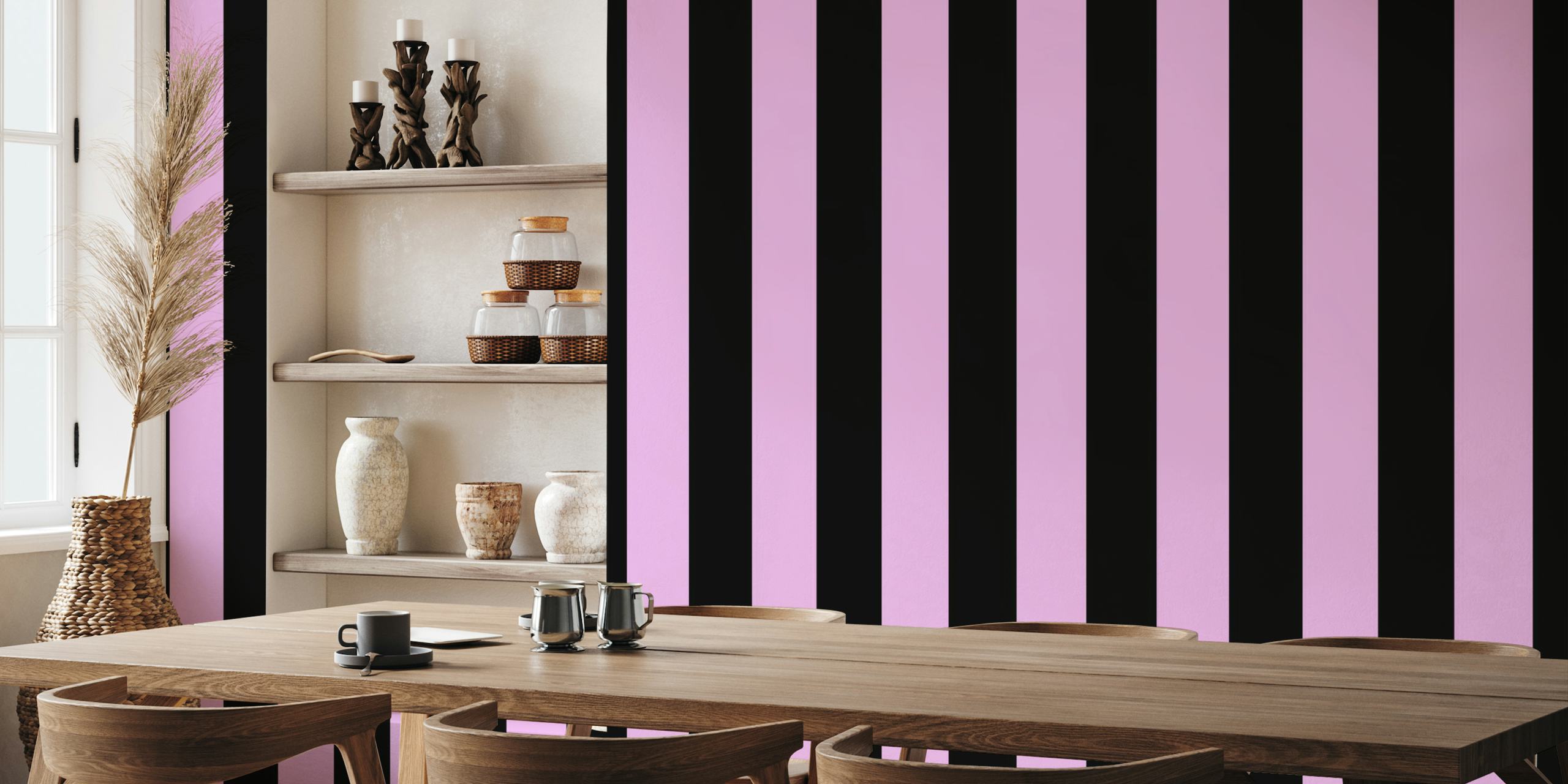 Ppink and black stripes wallpaper3 tapete