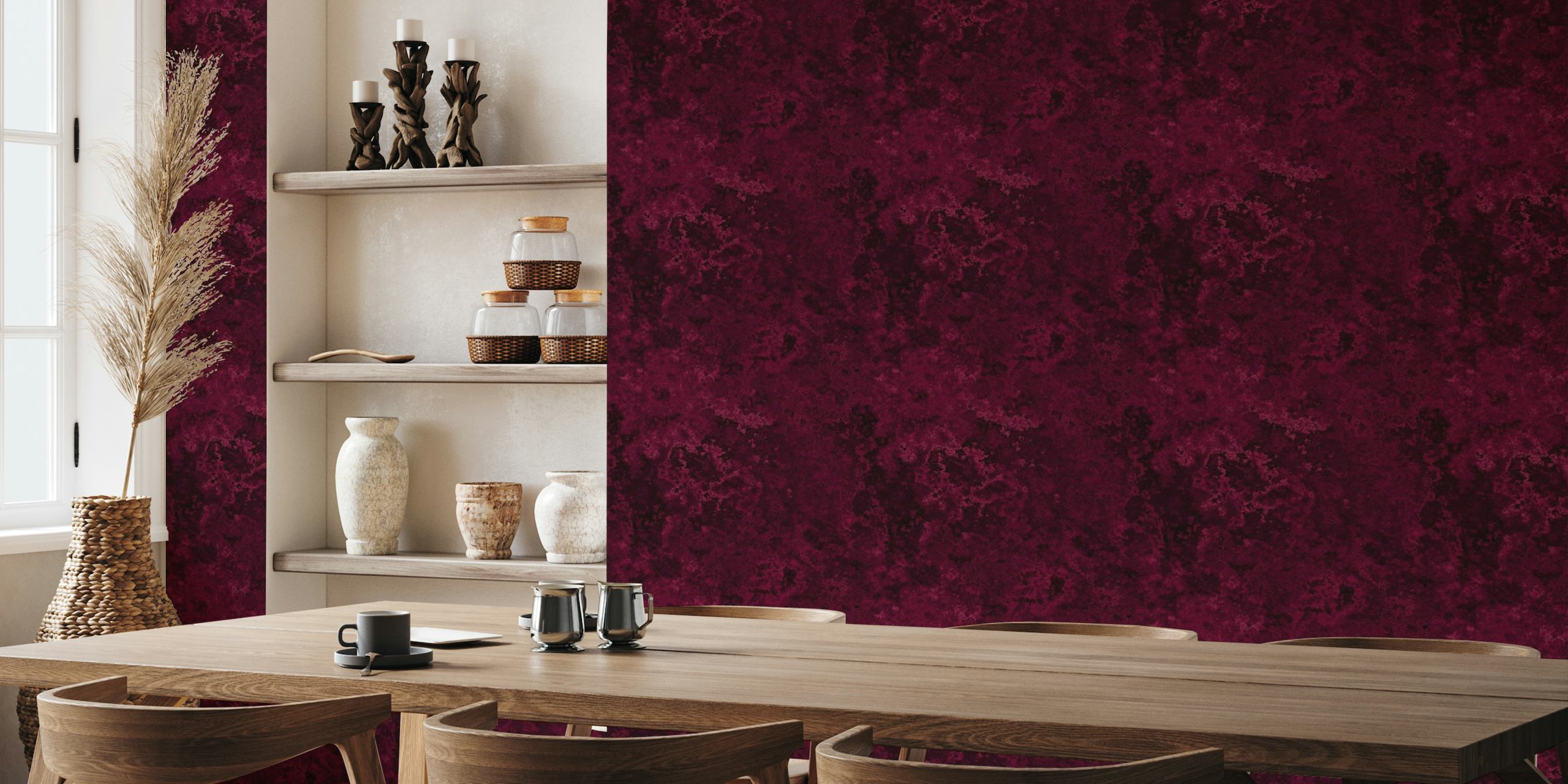 Subtle Moss Texture Burgundy Red Pink papel de parede