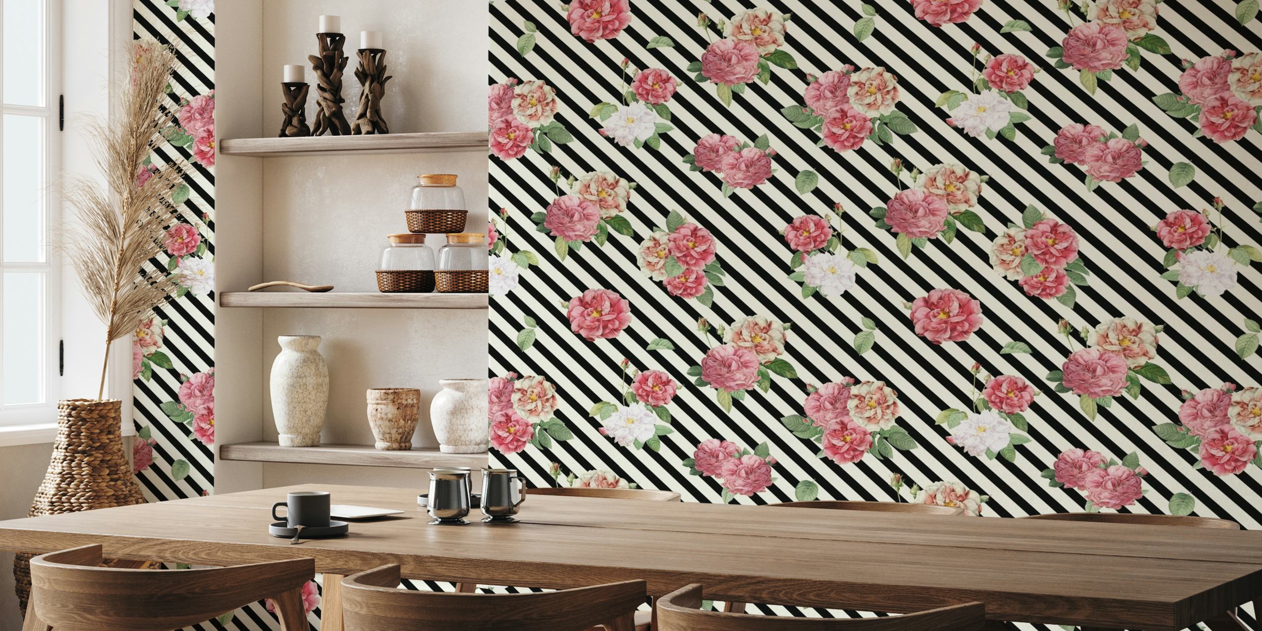 Geometric Roses Garden wallpaper