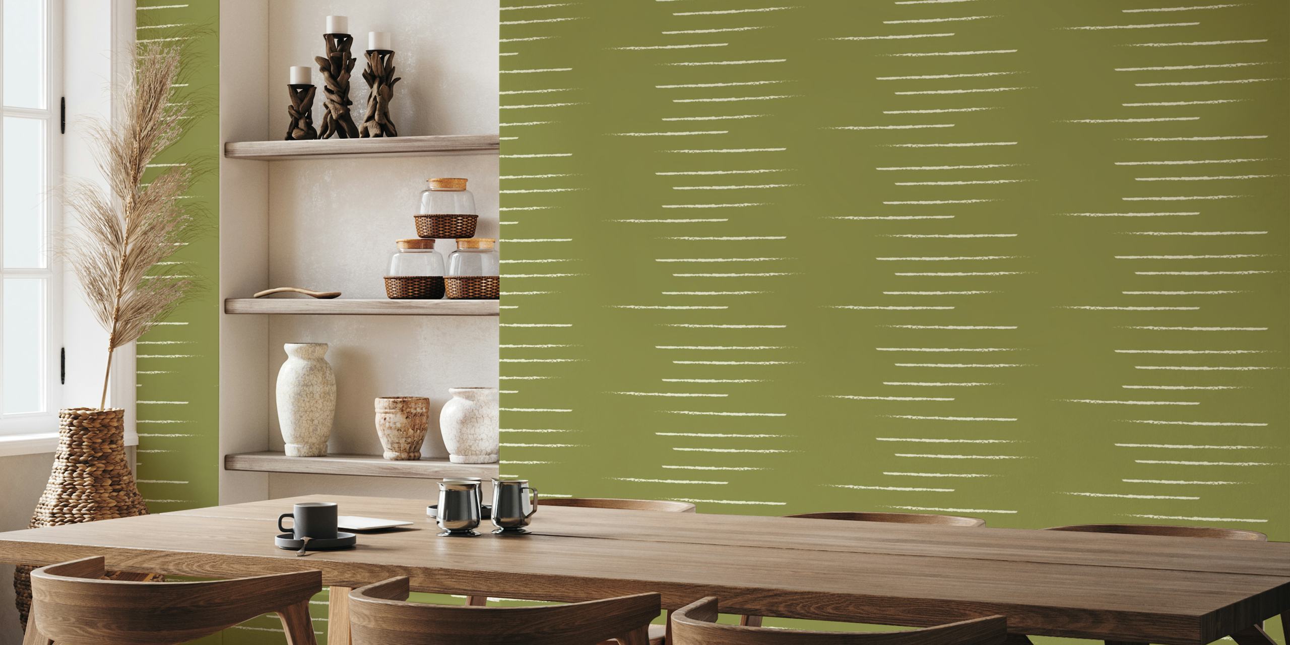 Warm Minimalism Stripe Artichoke Beige wallpaper