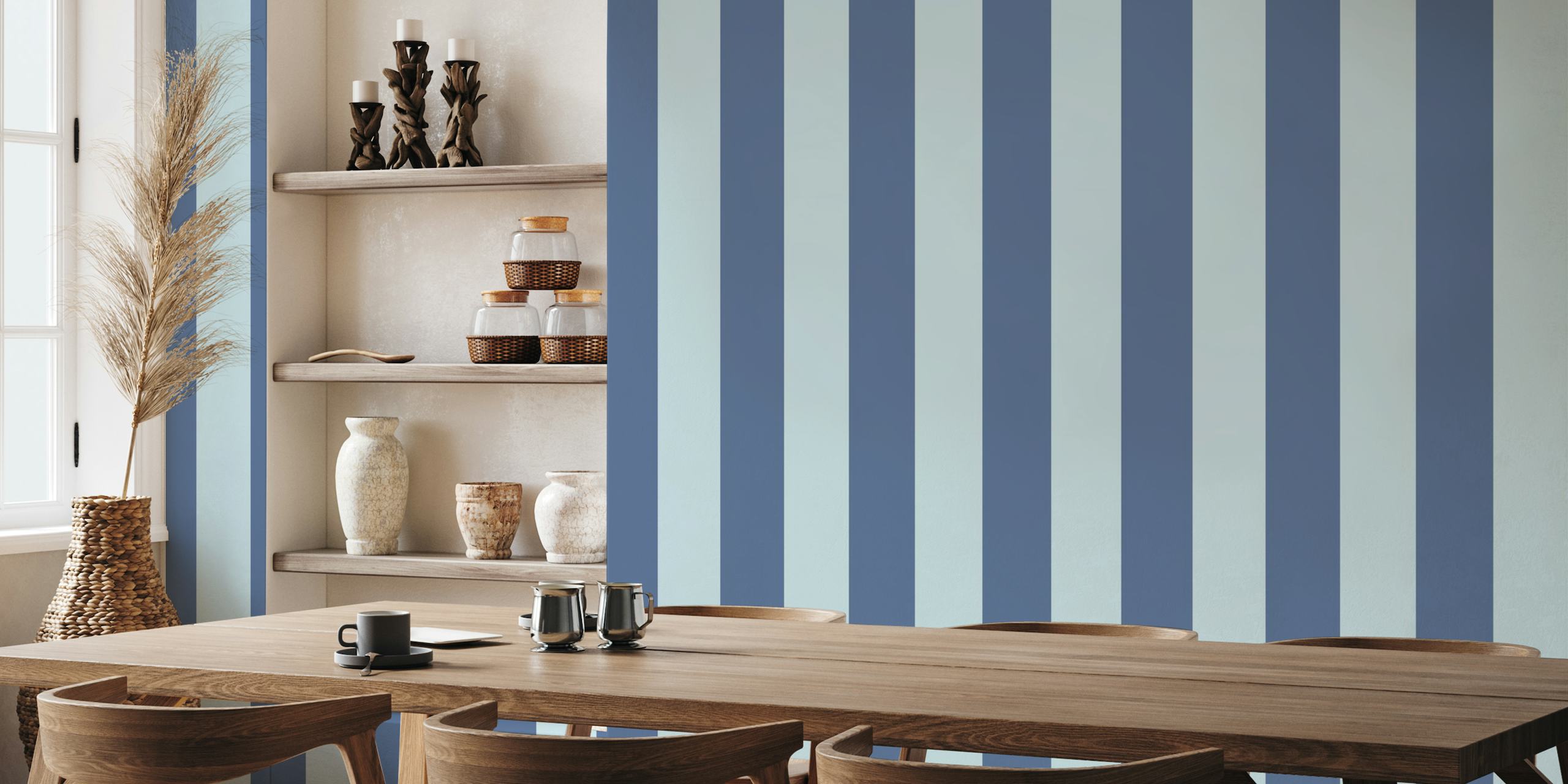 Blue Nova Stripes - Wide Light tapetit