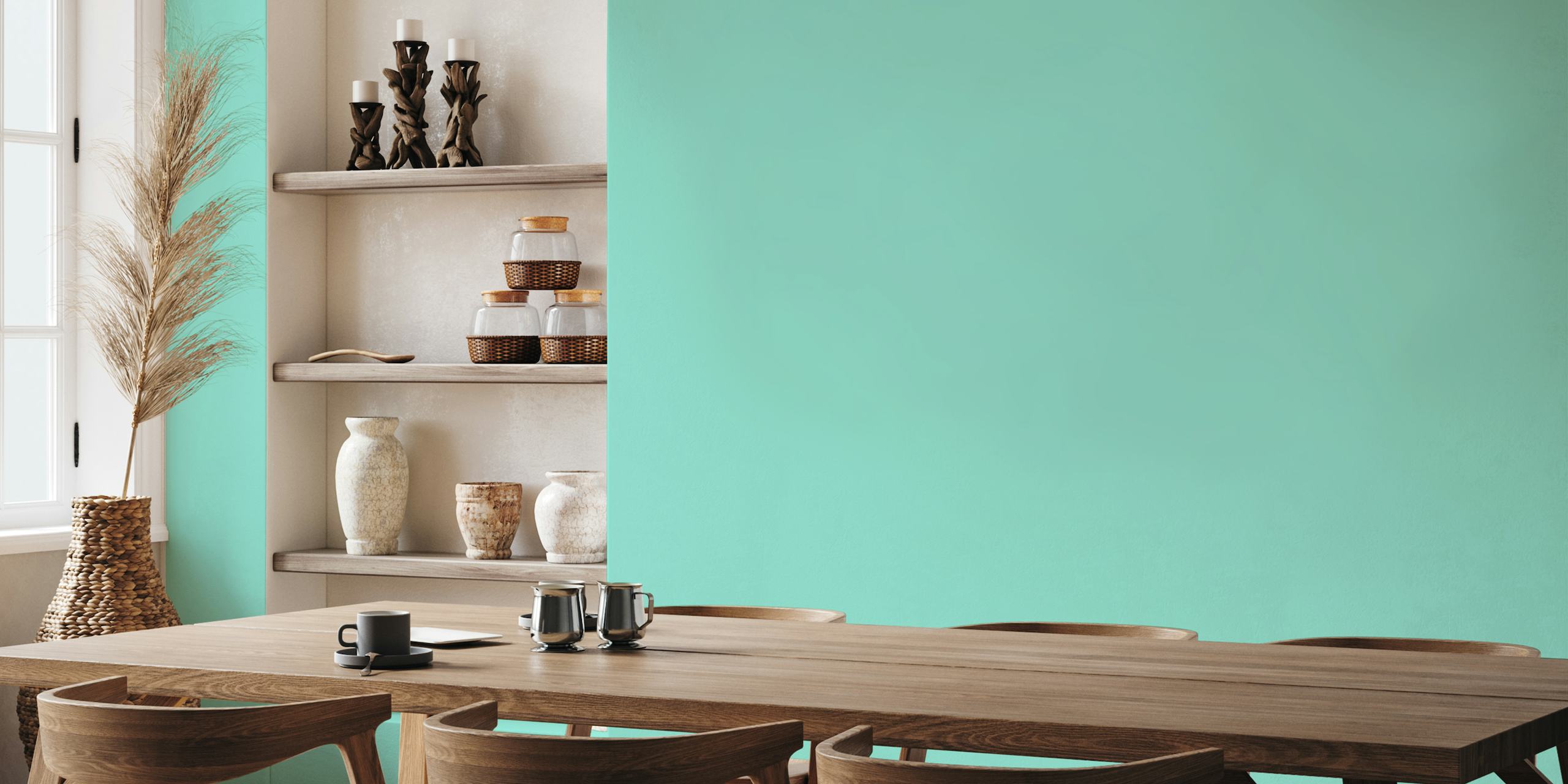 Pale Robin's Egg Blue solid color wall mural displaying a gentle and tranquil blue hue.