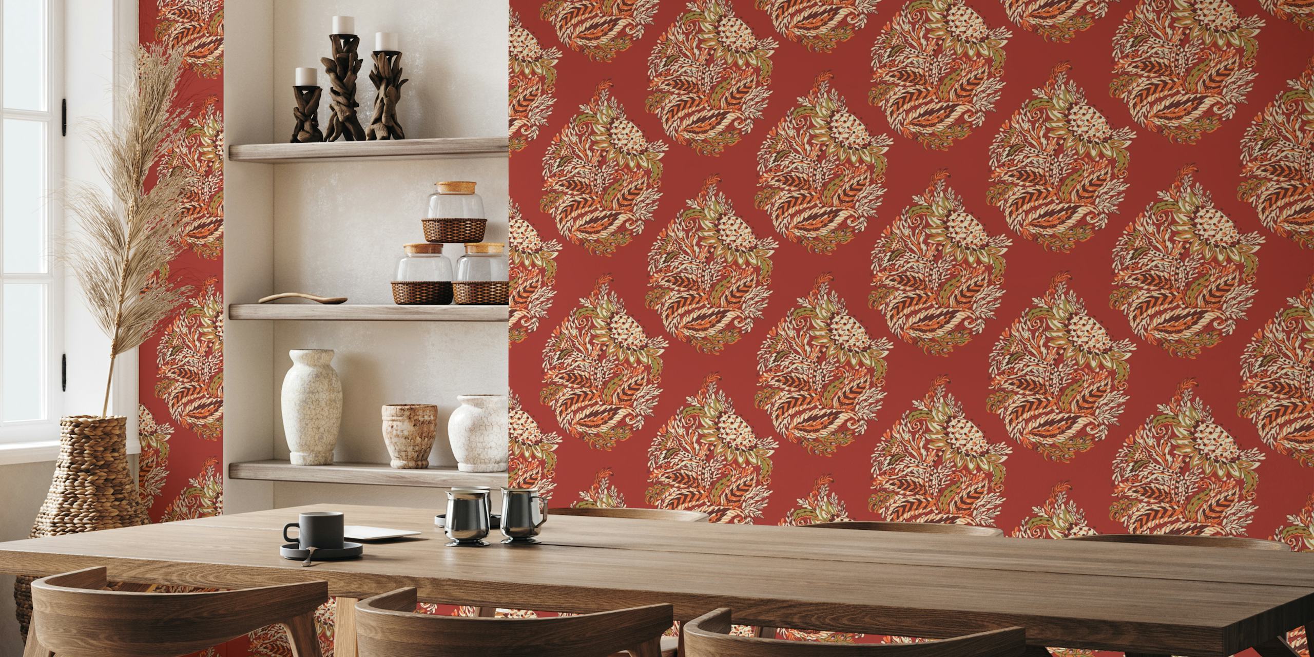 Indian red paisley (Large) papiers peint