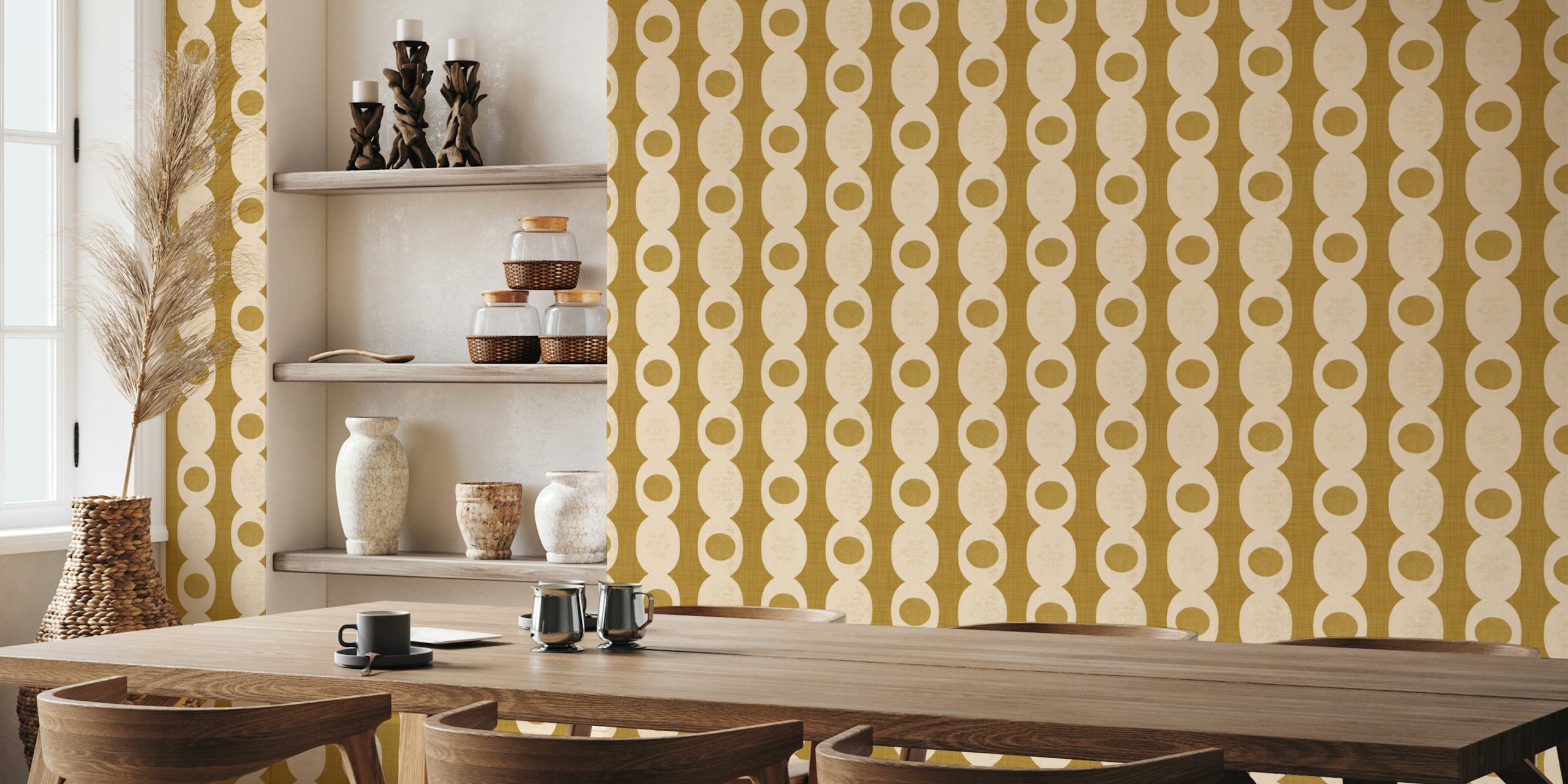 Retro Mod Geo Chain wallpaper in a room