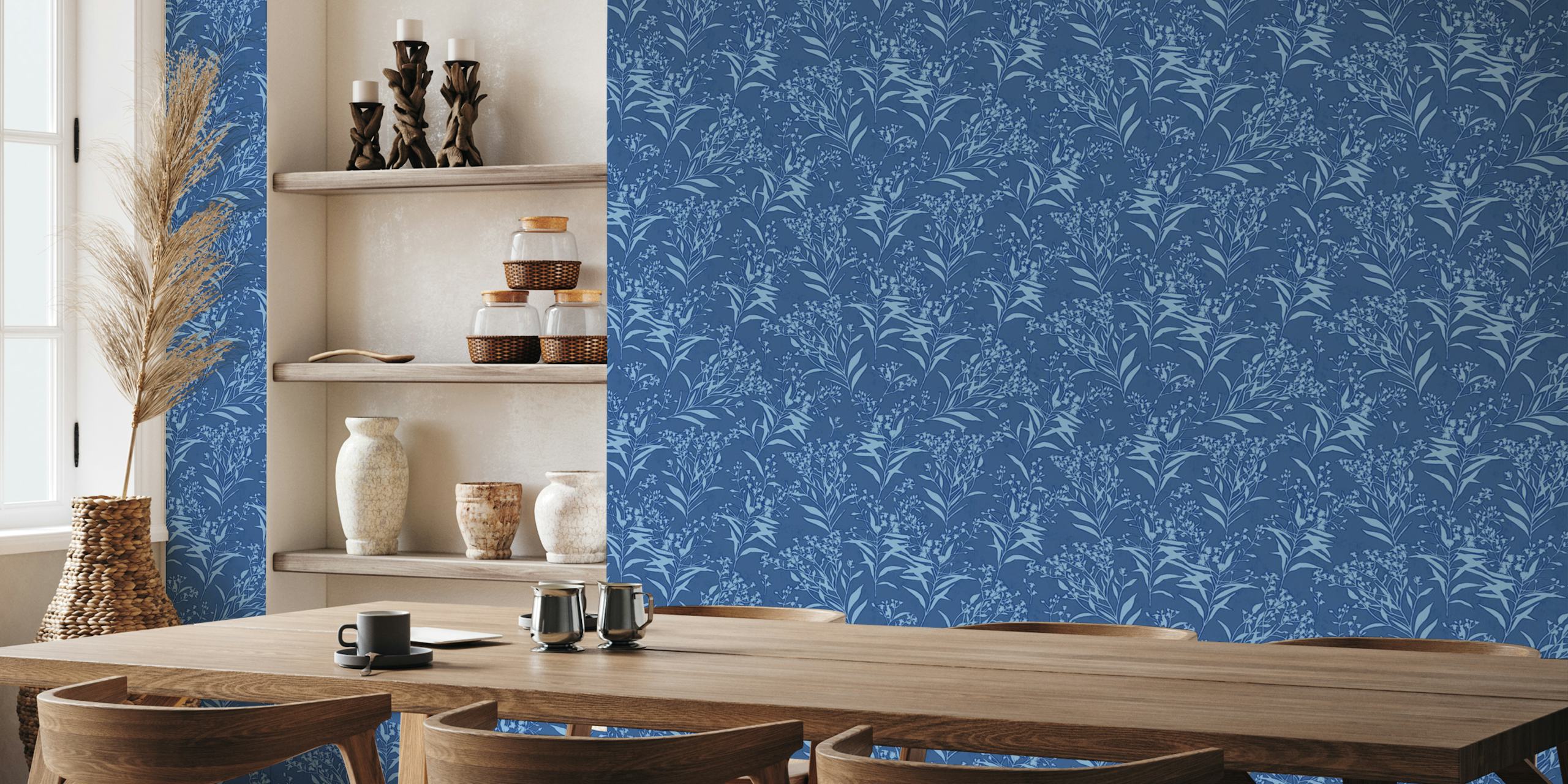Carta da parati Ironweed Rustic Floral in una stanza