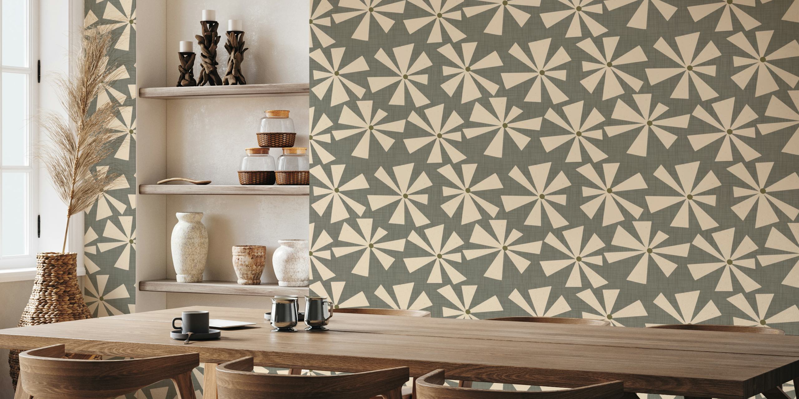 Tapeta Geometric Floral Burst w pomieszczeniu