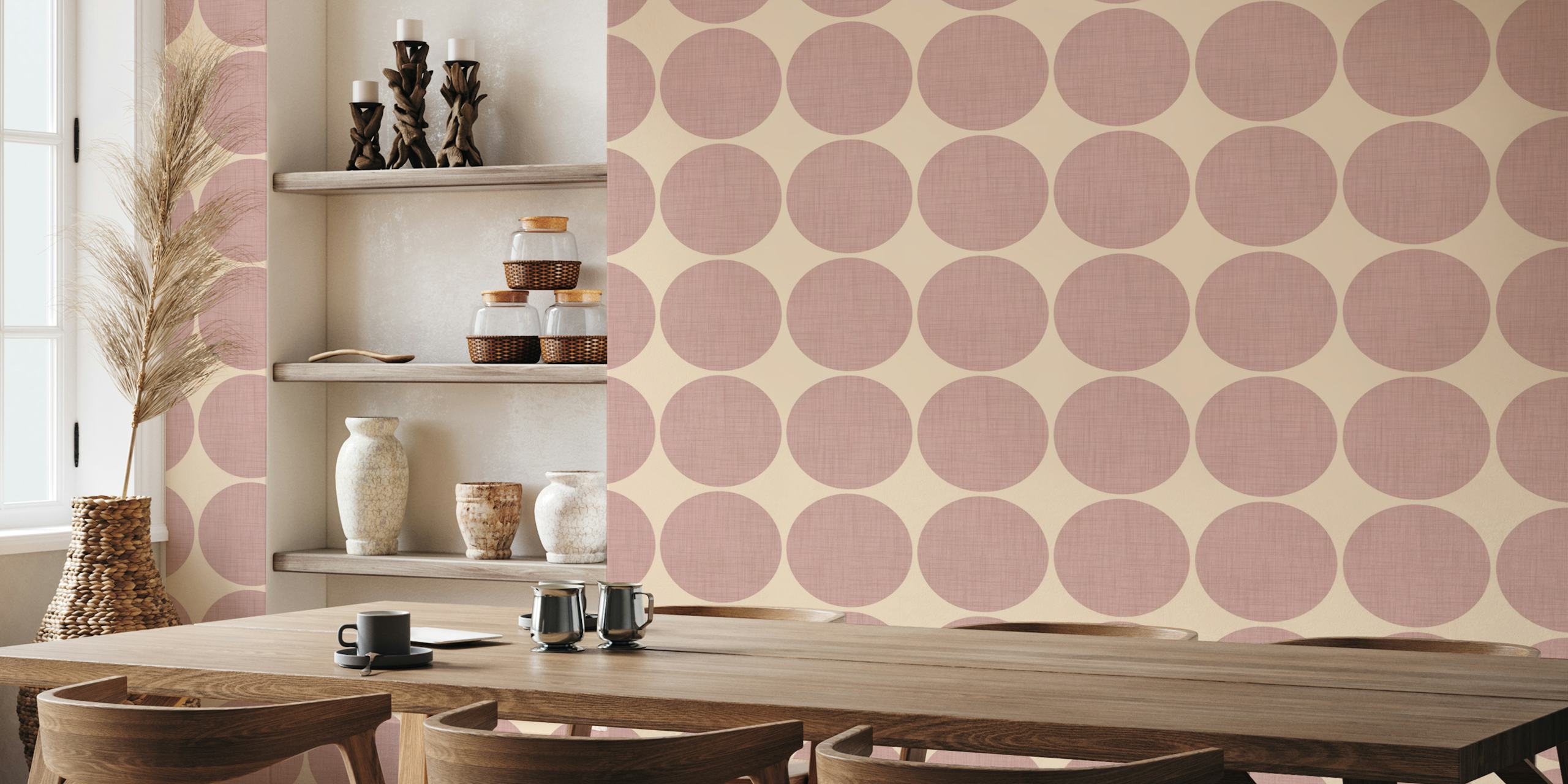 Diseño de papel pintado Modern Mauve Retro Spheres