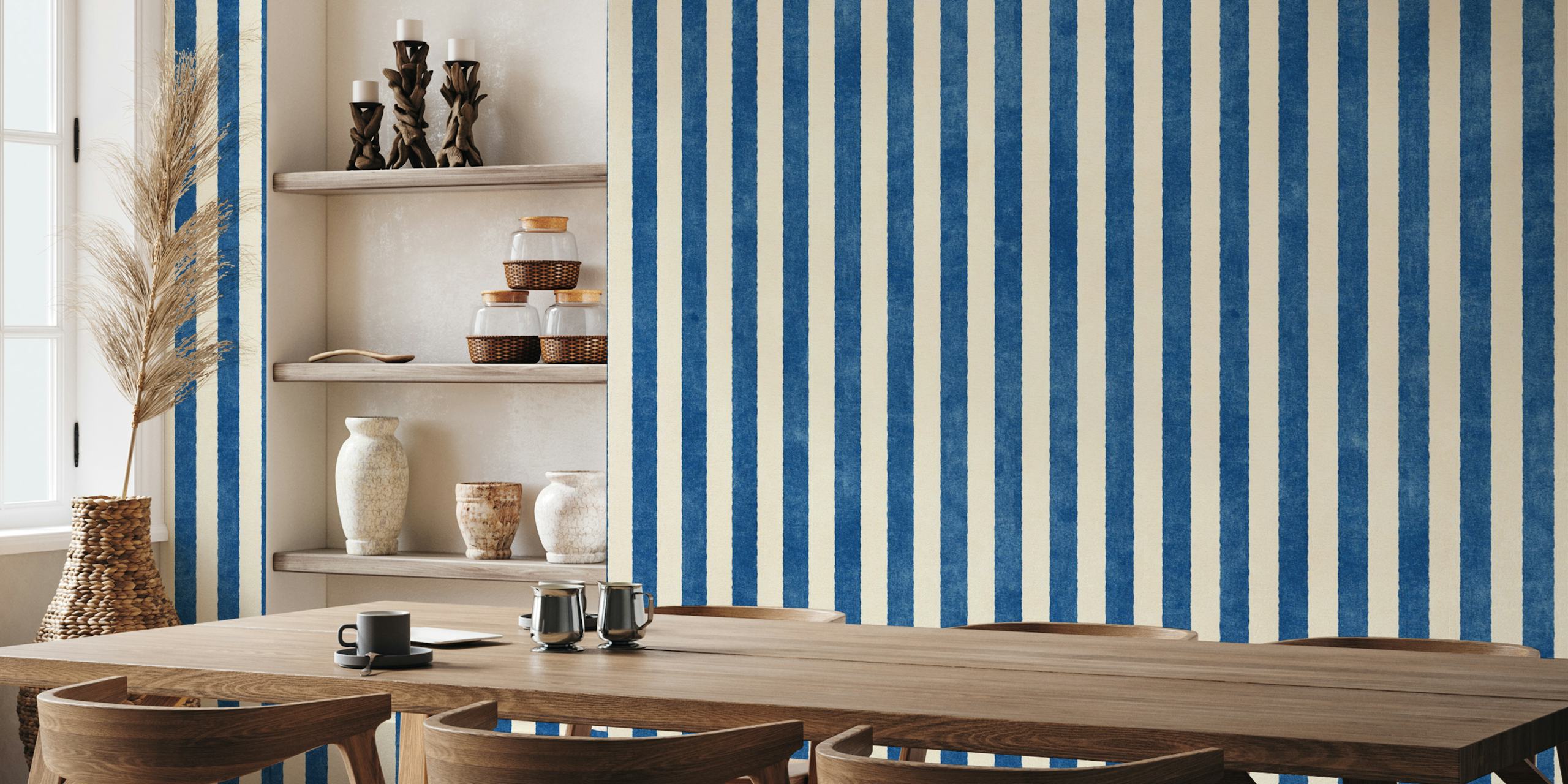 Stripes - 07 - Cobalt papel pintado en una habitación