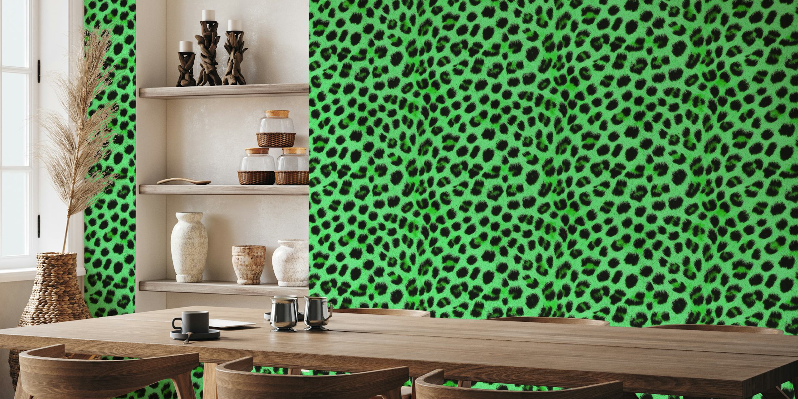 Wild Luxe Leopard-tapet i et livlig rom