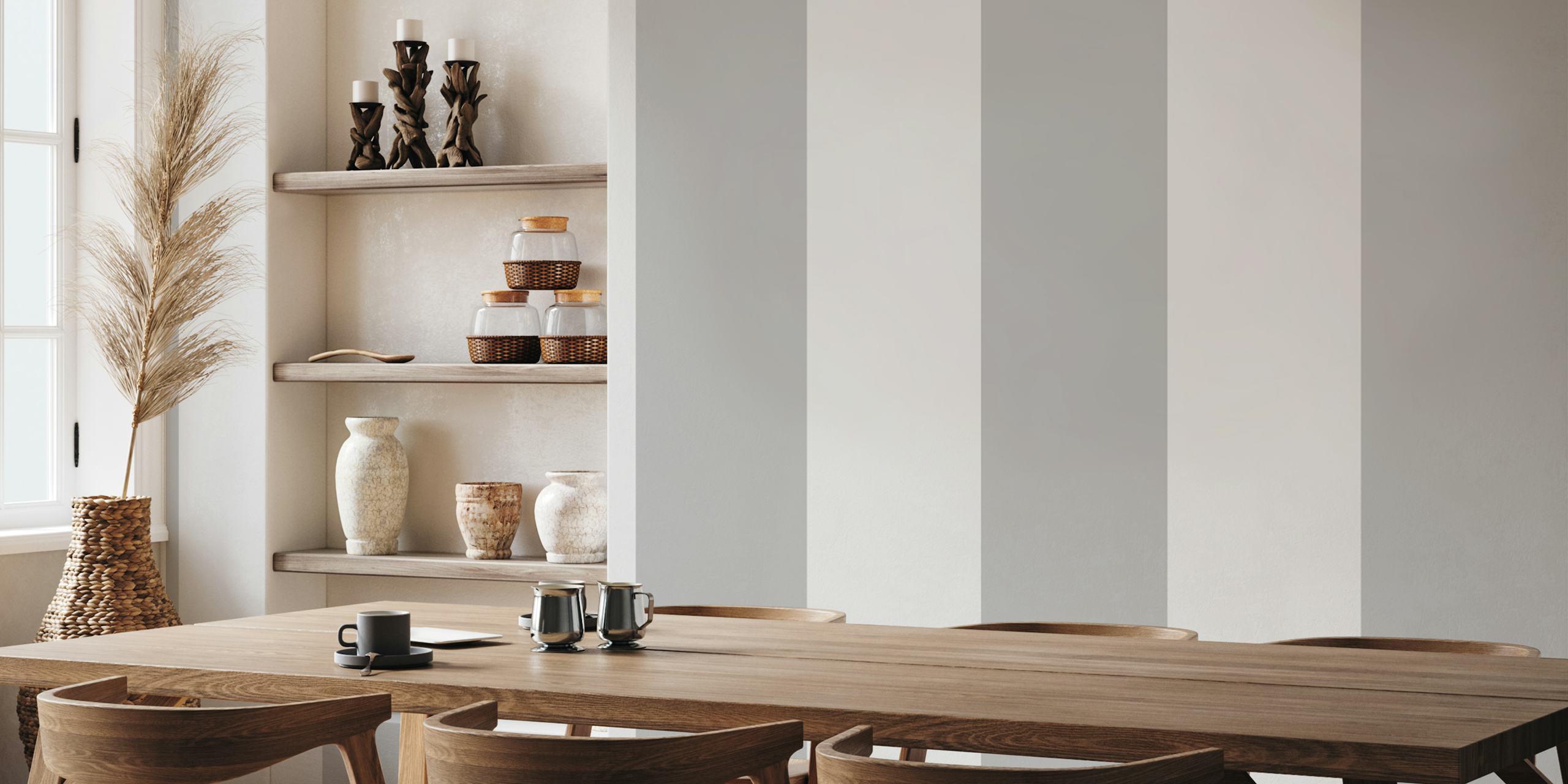Gray Stripe Glam 1 tapet i en romsetting