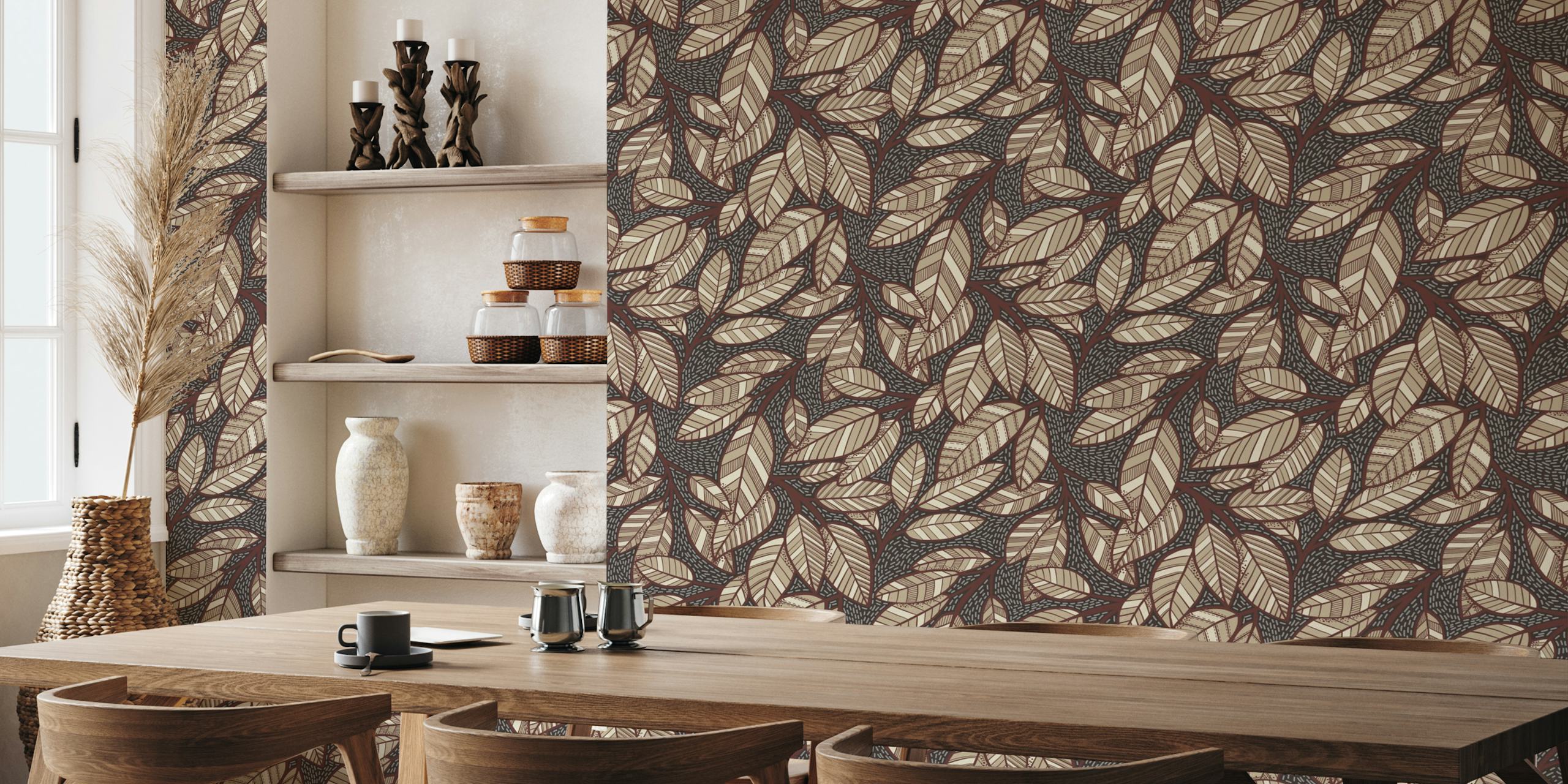 Dizajn tapete Rustic Serenity Dark Brown
