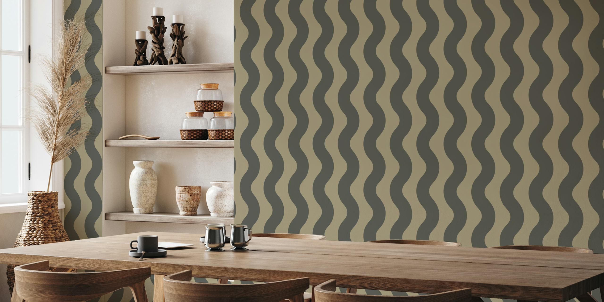 Dark Sand Waves 2 wallpaper pattern in room