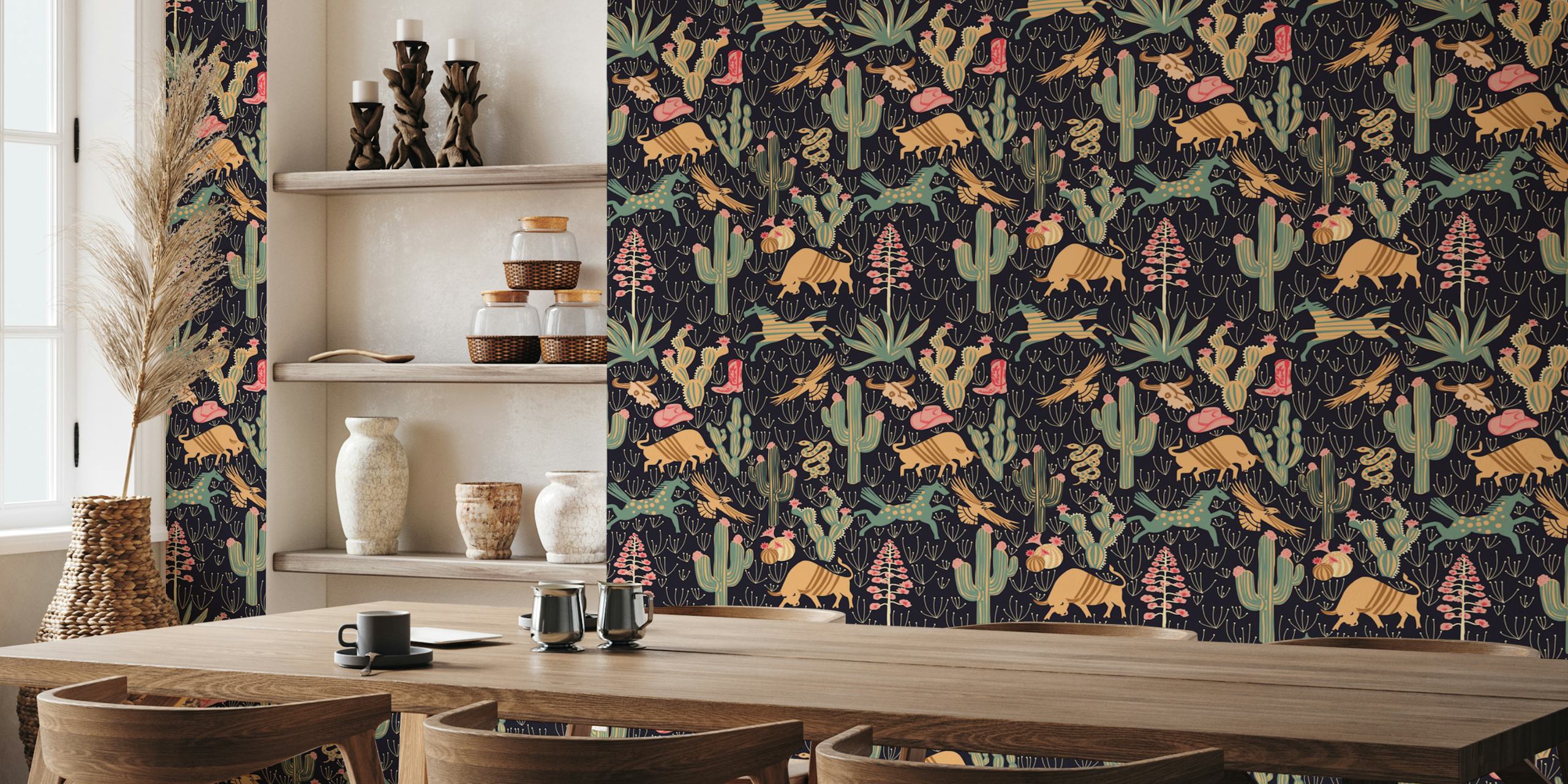 Western Americana by night wallpaper design