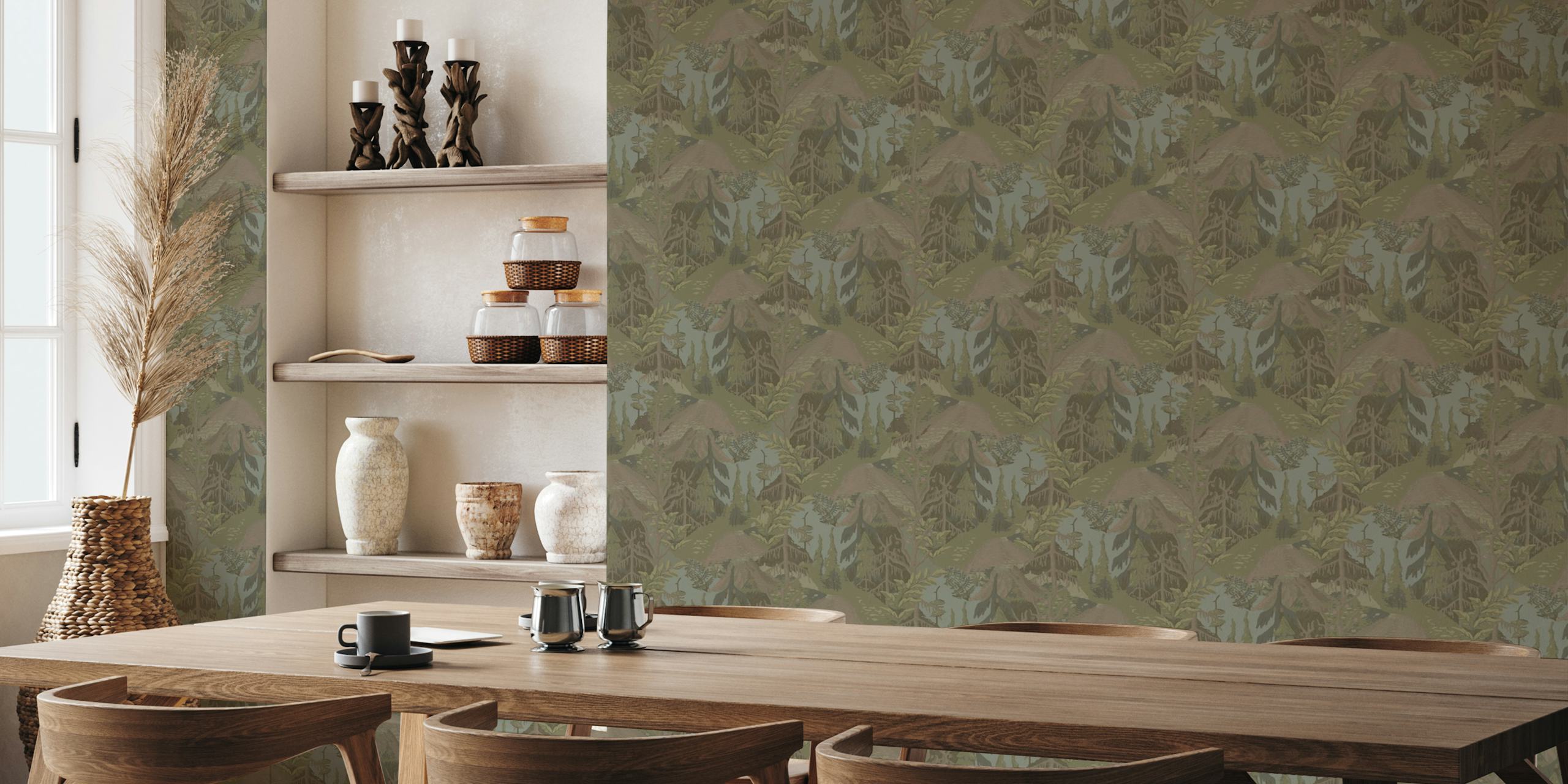 Papel de parede September Forest em um quarto