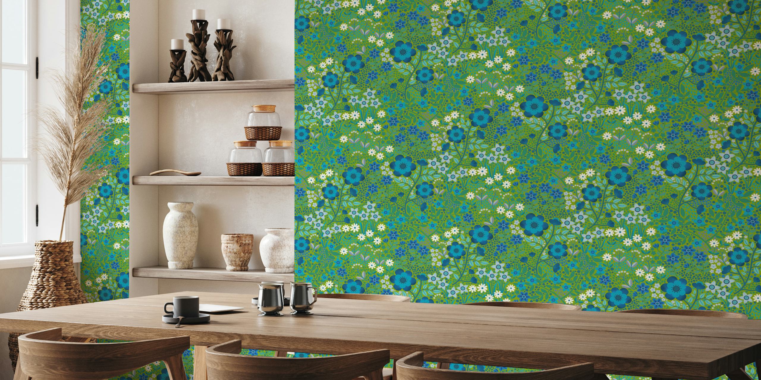papel de parede Summer Flower Garden em uma sala